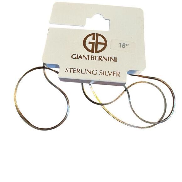 Giani Bernini Sterling Silver Necklace, 16”Square Snake Chain - Picture 6 of 6